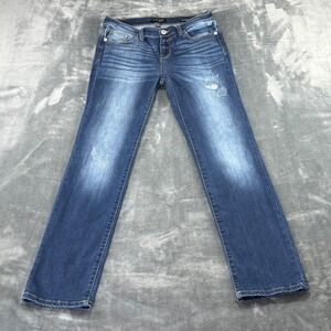 Judy Blue Straight Fit Distressed Jeans JB8277DK Size 9/29 Womens Mid Rise
